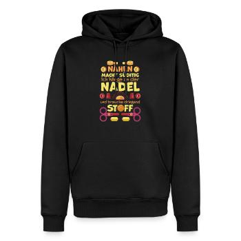 Nähen macht süchtig, Geschenk Näherin, Schneiderin - Männer Premium Bio Hoodie - Schwarz - Vorne - Nico (187cm)