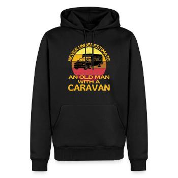 Alter Mann mit einer Karawane - Männer Premium Bio Hoodie - Schwarz - Vorne - Nico (187cm)