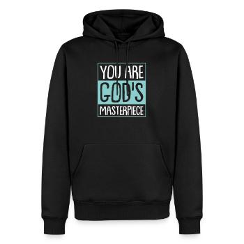 Bible verset de la Bible Dieu disant - Sweat à capuche Premium bio Homme - noir - Devant - Nico (187cm)