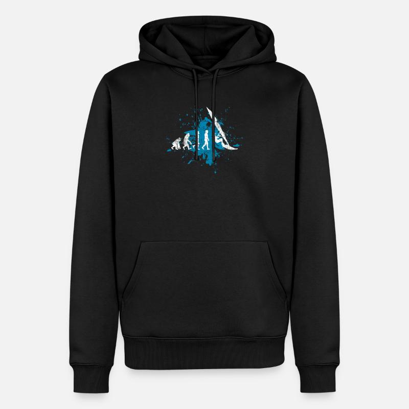 Windsurfing surfer evolution - Men’s Premium Organic Hoodie - black