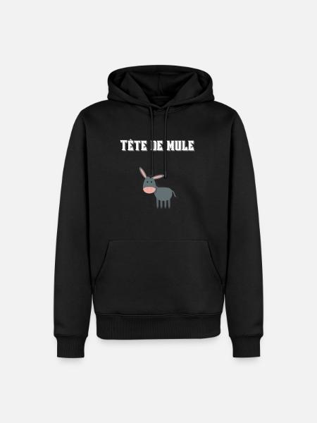 Tête de mule ! 🐴🐎 - Sweat à capuche Premium bio Homme - noir