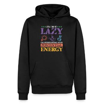 Science science énergie - Sweat à capuche Premium bio Homme - noir - Devant - Nico (187cm)