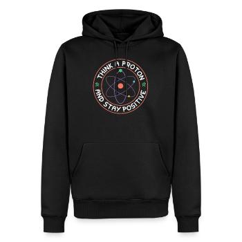 Atom science science - Men’s Premium Organic Hoodie - black - Front - Nico (187cm)
