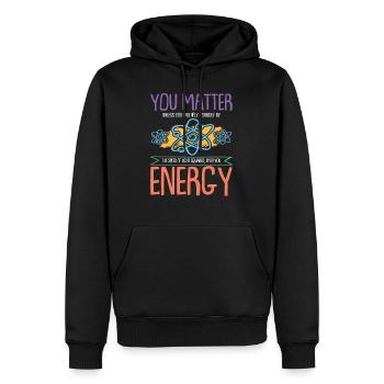 Energy science science - Men’s Premium Organic Hoodie - black - Front - Nico (187cm)