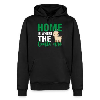 Ziege Geiss - Männer Premium Bio Hoodie - Schwarz - Vorne - Nico (187cm)