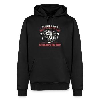 Dart Darten Darts | Dartspieler Geschenk Dartboard - Männer Premium Bio Hoodie - Schwarz - Vorne - Nico (187cm)