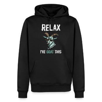 Ziege Geiss - Männer Premium Bio Hoodie - Schwarz - Vorne - Nico (187cm)