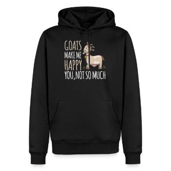 Ziege Geiss - Männer Premium Bio Hoodie - Schwarz - Vorne - Nico (187cm)