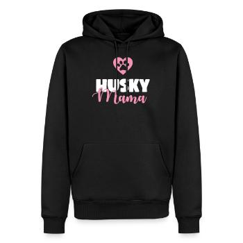 Husky dog - Men’s Premium Organic Hoodie - black - Front - Nico (187cm)