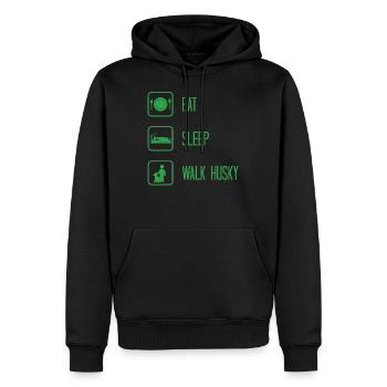 Husky dog - Men’s Premium Organic Hoodie - black - Front - Nico (187cm)