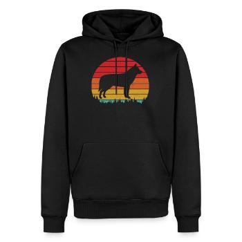 chien husky - Sweat à capuche Premium bio Homme - noir - Devant - Nico (187cm)