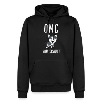 Husky dog - Men’s Premium Organic Hoodie - black - Front - Nico (187cm)