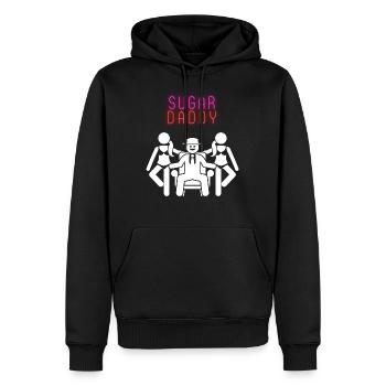 Sugar Daddy Blanc Rose Rouge - Sweat à capuche Premium bio Homme - noir - Devant - Nico (187cm)