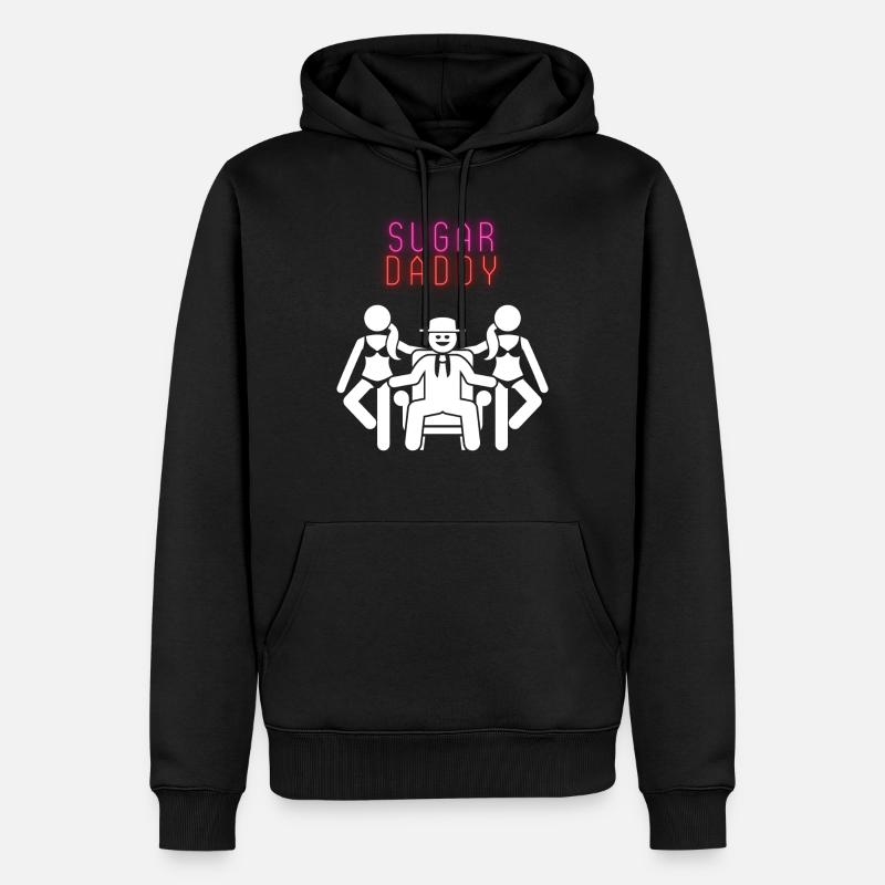 Sugar Daddy White Pink Red - Männer Premium Bio Hoodie - Schwarz
