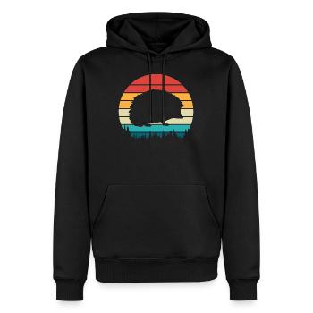 Hérisson - Sweat à capuche Premium bio Homme - noir - Devant - Nico (187cm)
