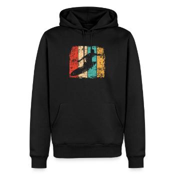 Surfer vintage Surfing - Männer Premium Bio Hoodie - Schwarz - Vorne - Nico (187cm)