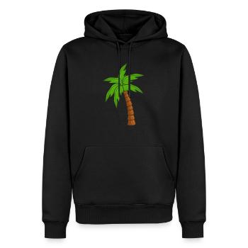 Palme - Sweat à capuche Premium bio Homme - noir - Devant - Nico (187cm)