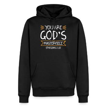 Gott liebe Bibel - Männer Premium Bio Hoodie - Schwarz - Vorne - Nico (187cm)