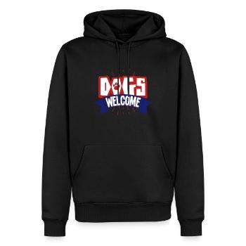 Chiens bienvenus - Sweat à capuche Premium bio Homme - noir - Devant - Nico (187cm)
