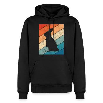 Rabbit Easter Retro Gift - Men’s Premium Organic Hoodie - black - Front - Nico (187cm)