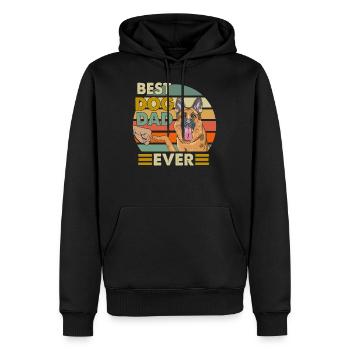 chien de race berger allemand - Sweat à capuche Premium bio Homme - noir - Devant - Nico (187cm)