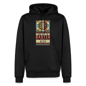Dart Darts Sprüche Geschenk Dartspieler Darten - Männer Premium Bio Hoodie - Schwarz - Vorne - Nico (187cm)