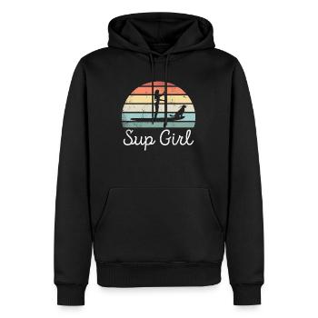Sup Girl Paddleboarding Dog Canine Geschenk - Männer Premium Bio Hoodie - Schwarz - Vorne - Nico (187cm)