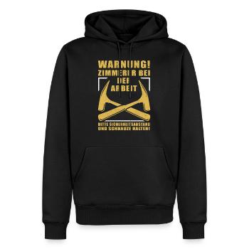 Zimmerer Zimmermann Zimmerei Geschenk Handwerker - Männer Premium Bio Hoodie - Schwarz - Vorne - Nico (187cm)