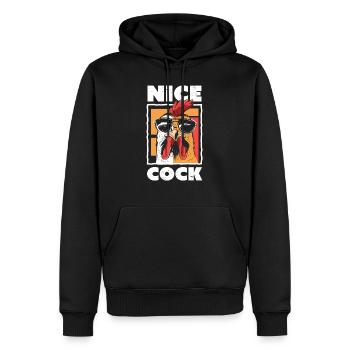 Poulet Farming Funny Nice Cock Gift - Sweat à capuche Premium bio Homme - noir - Devant - Nico (187cm)