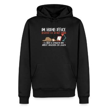 Homeoffice lustiger Spruch | Bürohumor Geschenk - Männer Premium Bio Hoodie - Schwarz - Vorne - Nico (187cm)