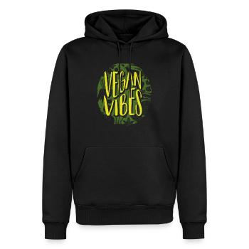 Vegan Veganer - Männer Premium Bio Hoodie - Schwarz - Vorne - Nico (187cm)