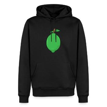 citron vert - Sweat à capuche Premium bio Homme - noir - Devant - Nico (187cm)