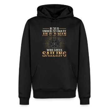 Sailing sailboat sailing ship boat captain gift - Men’s Premium Organic Hoodie - black - Front - Nico (187cm)
