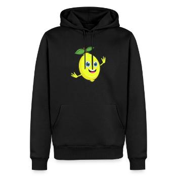 Zitrone - Männer Premium Bio Hoodie - Schwarz - Vorne - Nico (187cm)
