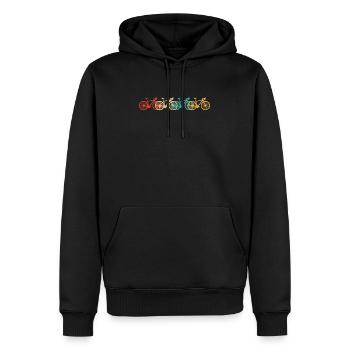 Fahrrad retro Rennrad - Männer Premium Bio Hoodie - Schwarz - Vorne - Nico (187cm)