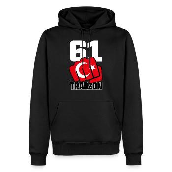 Trabzon 61 Memleket Türkei Fahne Trabzonlu Faust - Männer Premium Bio Hoodie - Schwarz - Vorne - Nico (187cm)