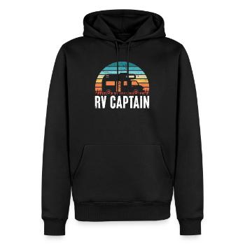 Retro RV Captain Geschenk für Wohnmobil Fan - Männer Premium Bio Hoodie - Schwarz - Vorne - Nico (187cm)