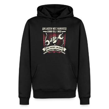 Anlagenmechaniker SHK | Heizungsbauer Geschenk - Männer Premium Bio Hoodie - Schwarz - Vorne - Nico (187cm)