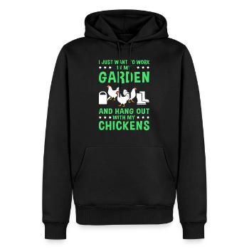 Poulets | Poulet élevage de poulets cadeau propriétaire de poulet - Sweat à capuche Premium bio Homme - noir - Devant - Nico (187cm)