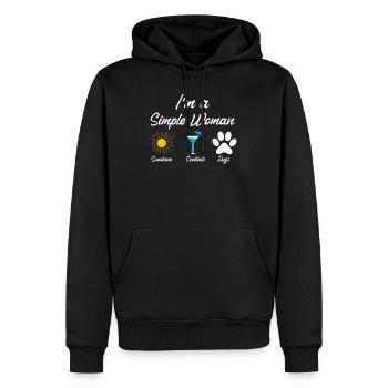 I am simple woman - Männer Premium Bio Hoodie - Schwarz - Vorne - Nico (187cm)
