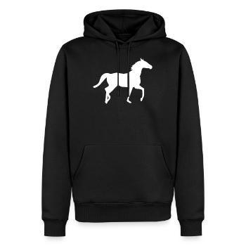 Pferde - Männer Premium Bio Hoodie - Schwarz - Vorne - Nico (187cm)