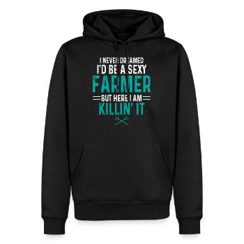 Farmer Farmer - Men’s Premium Organic Hoodie - black - Front - Nico (187cm)