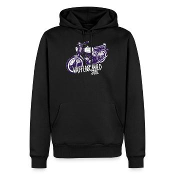Simme Sr51/Schwalbenfahrer / Ostalgie /Mofa / KR51 - Männer Premium Bio Hoodie - Schwarz - Vorne - Nico (187cm)