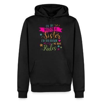 Schwester Schwestern - Männer Premium Bio Hoodie - Schwarz - Vorne - Nico (187cm)
