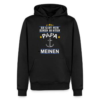 Papa Bester - Männer Premium Bio Hoodie - Schwarz - Vorne - Nico (187cm)