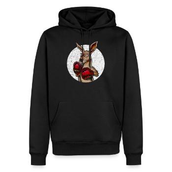Boxer Kangourou pour les arts martiaux - Sweat à capuche Premium bio Homme - noir - Devant - Nico (187cm)