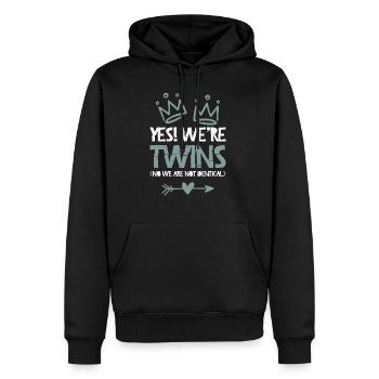 zwillinge twins krone - Männer Premium Bio Hoodie - Schwarz - Vorne - Nico (187cm)