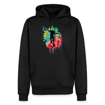 Patineurs filles en skateboard PopArt - Sweat à capuche Premium bio Homme - noir - Devant - Nico (187cm)