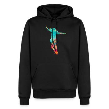 Patineurs filles en skateboard PopArt - Sweat à capuche Premium bio Homme - noir - Devant - Nico (187cm)