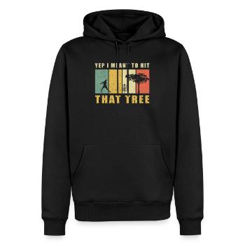 Discgolf Disc Golf | Discgolfspieler Geschenk - Männer Premium Bio Hoodie - Schwarz - Vorne - Nico (187cm)